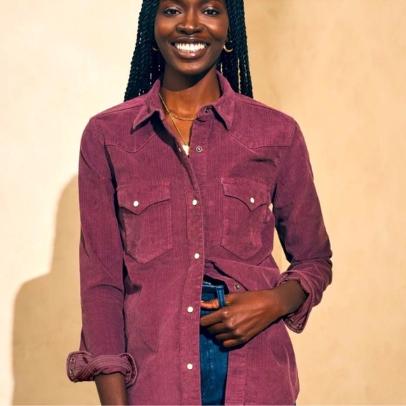 Faherty STRETCH CORD WESTERN SHIRT! BRAND NEW W TAGS!!!! - Picture 2 of 6